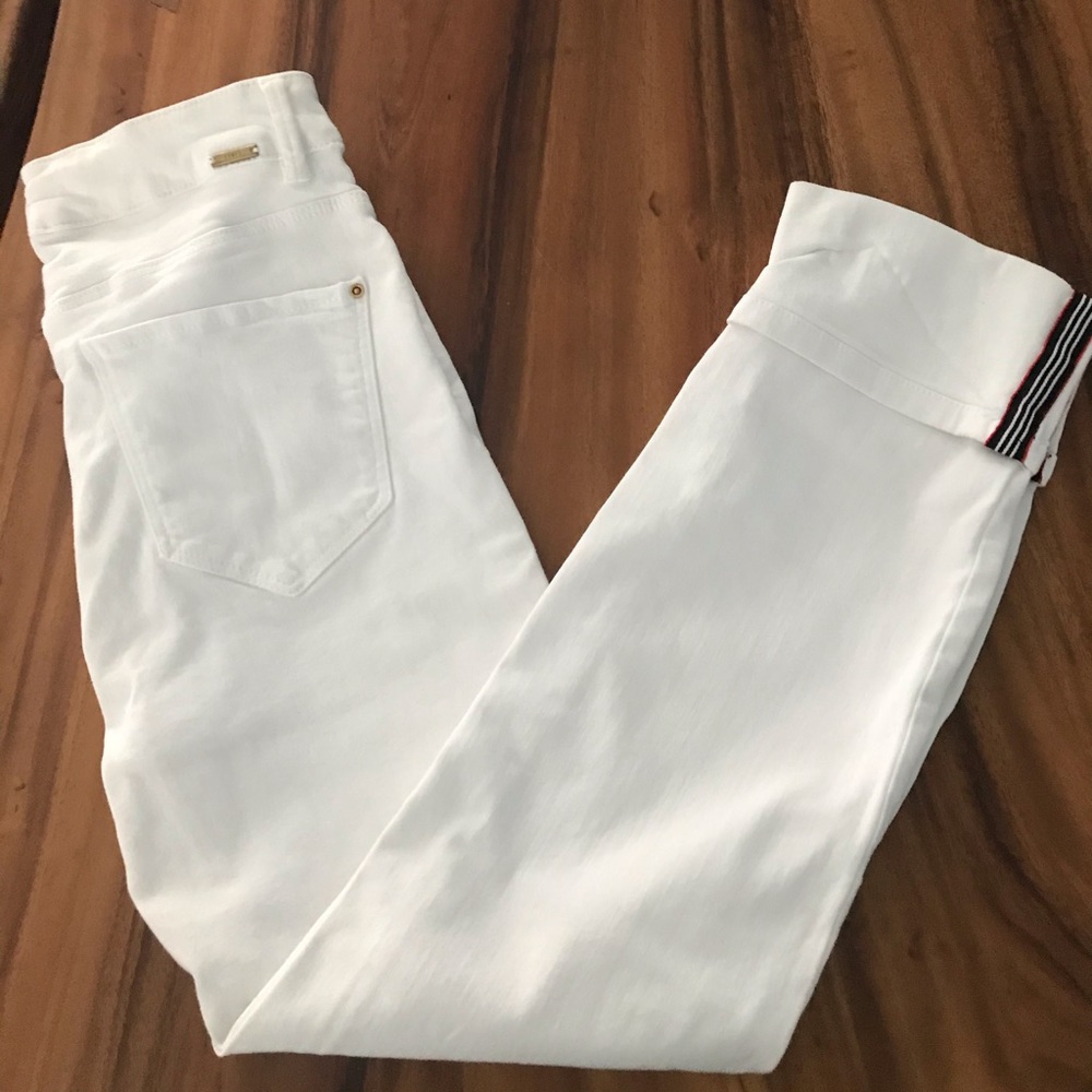 Zara ankle jeans with striped cuffs